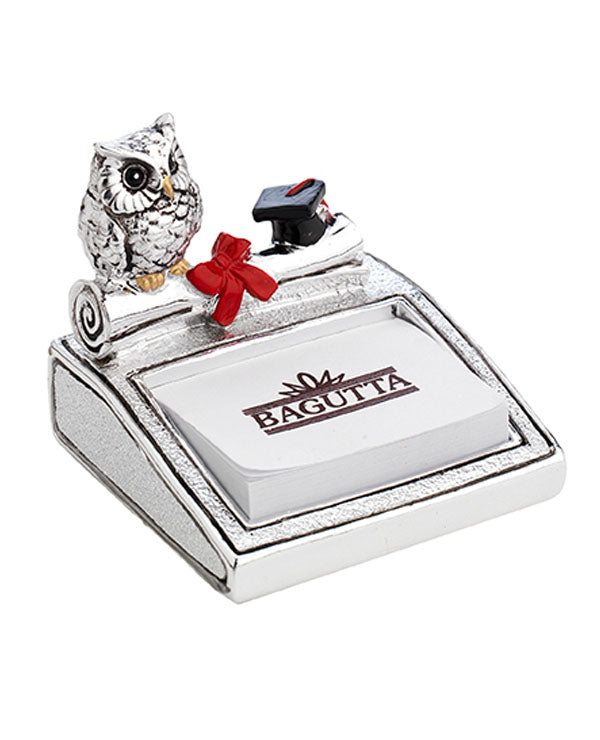 memo-stick-bagutta-porta-post-it-gufetto-su-diploma-laurea-bomboniera