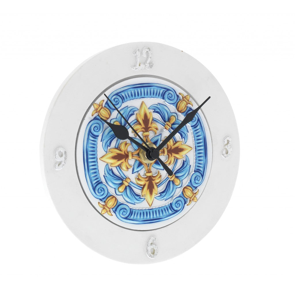 Le Maioliche Bagutta decoro blu: Orologio da tavolo tondo