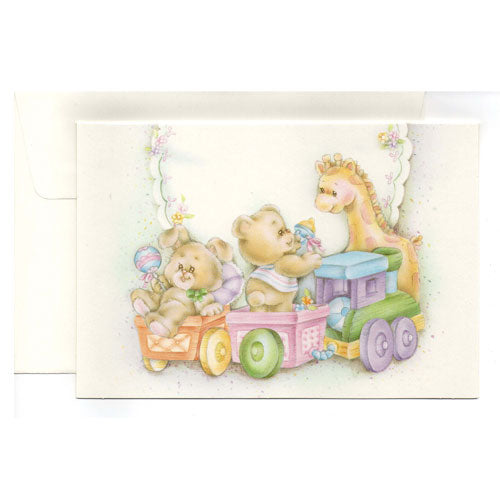 Partecipazione per gemelli, 10 pz con busta