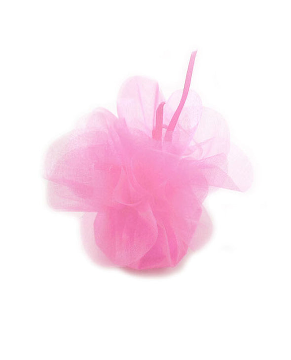 24 porta confetti organza rosa con petali, 2 al prezzo di 1