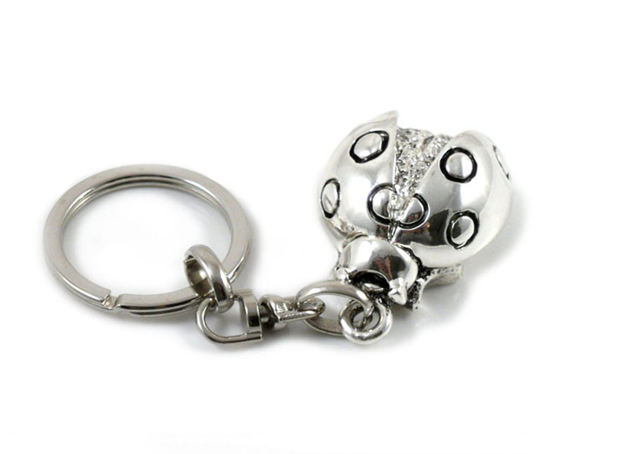 STOCK OFFERTA: Portachiavi coccinella argento, 17 pezzi