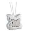 Profumatore per ambiente Bagutta in porcellana bianca e argentata a forma di farfalla con confezione regalo e bomboniera, profumo e legnetti