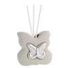 diffusore di profumoper ambiente a forma di farfalla in porcellana bianca e argento con bastoncini ed essenza marca bagutta