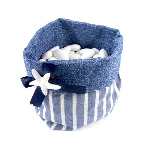 Sacchetto porta confetti con gessetto stella marina