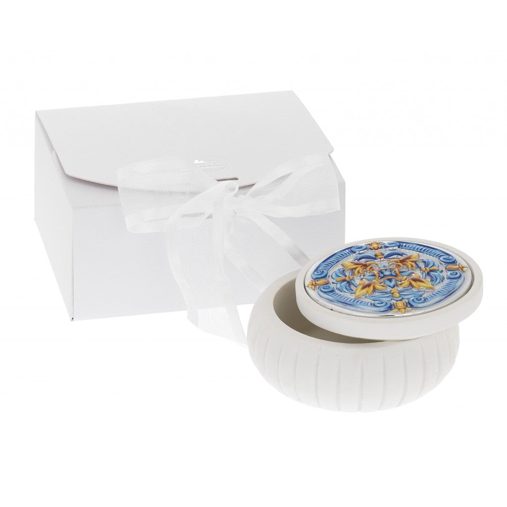 Le Maioliche Bagutta decoro blu: Scatolina liscia