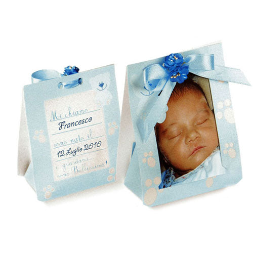 Scatolina portaconfetti cornicetta boy per nascita bimbo, 45 pz