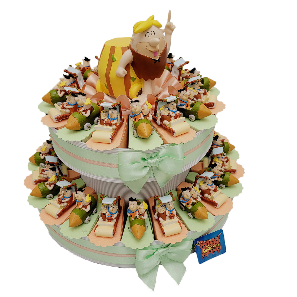 Torta di bomboniere con Fred e Barney Flintstones originali